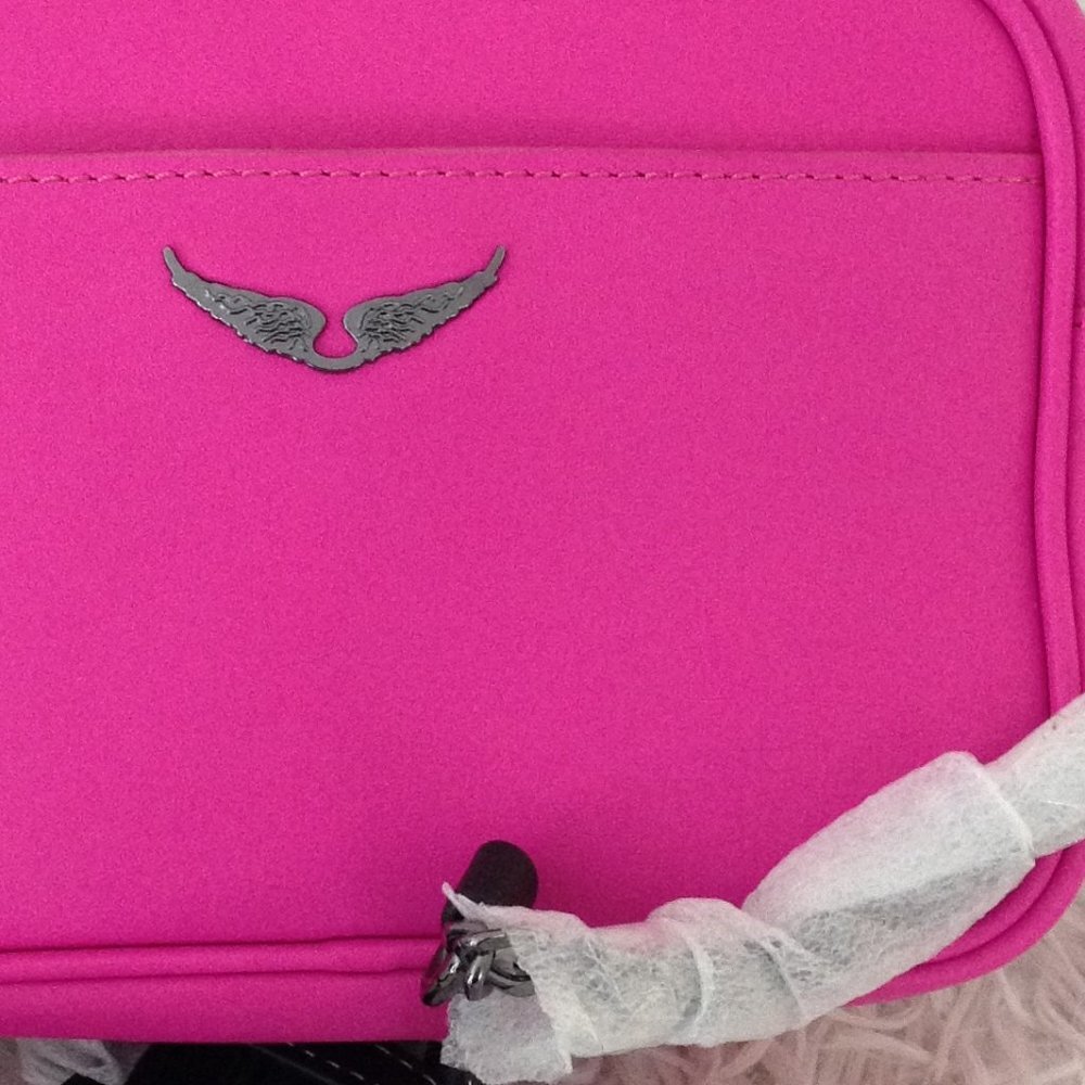 Zadig & Voltaire X-Small Boxy Initials Shoulder Bag Buttery Leather Barbiecore - Picture 9 of 11